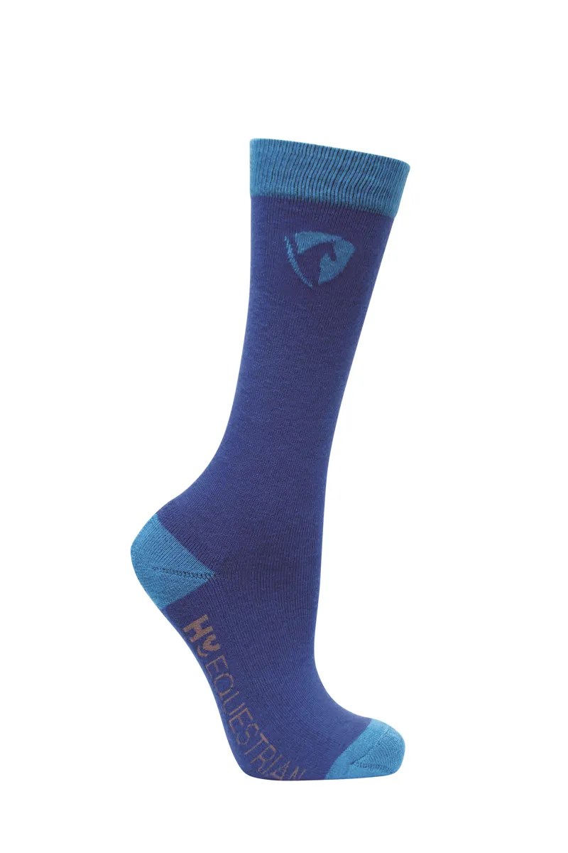 Hy Equestrian DynaMizs Ecliptic Socks - Pack of 3 - Cobalt/Ocean-3